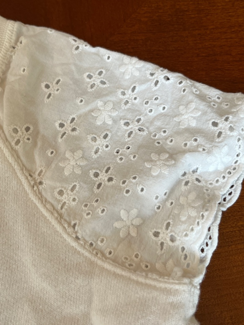 Juicy Couture White Short Sleeve Eyelet Sweatshirt - Picture 4 of 8